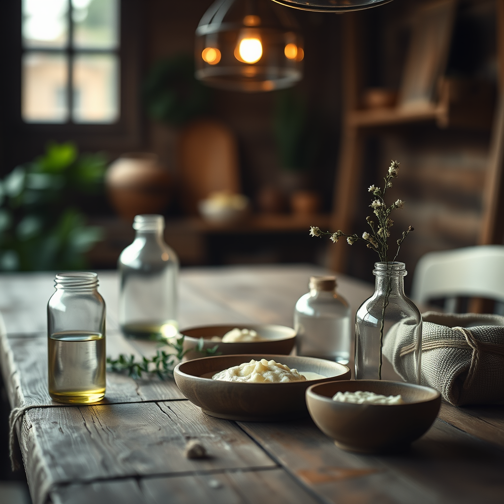 rustic table relevant to a wellness program